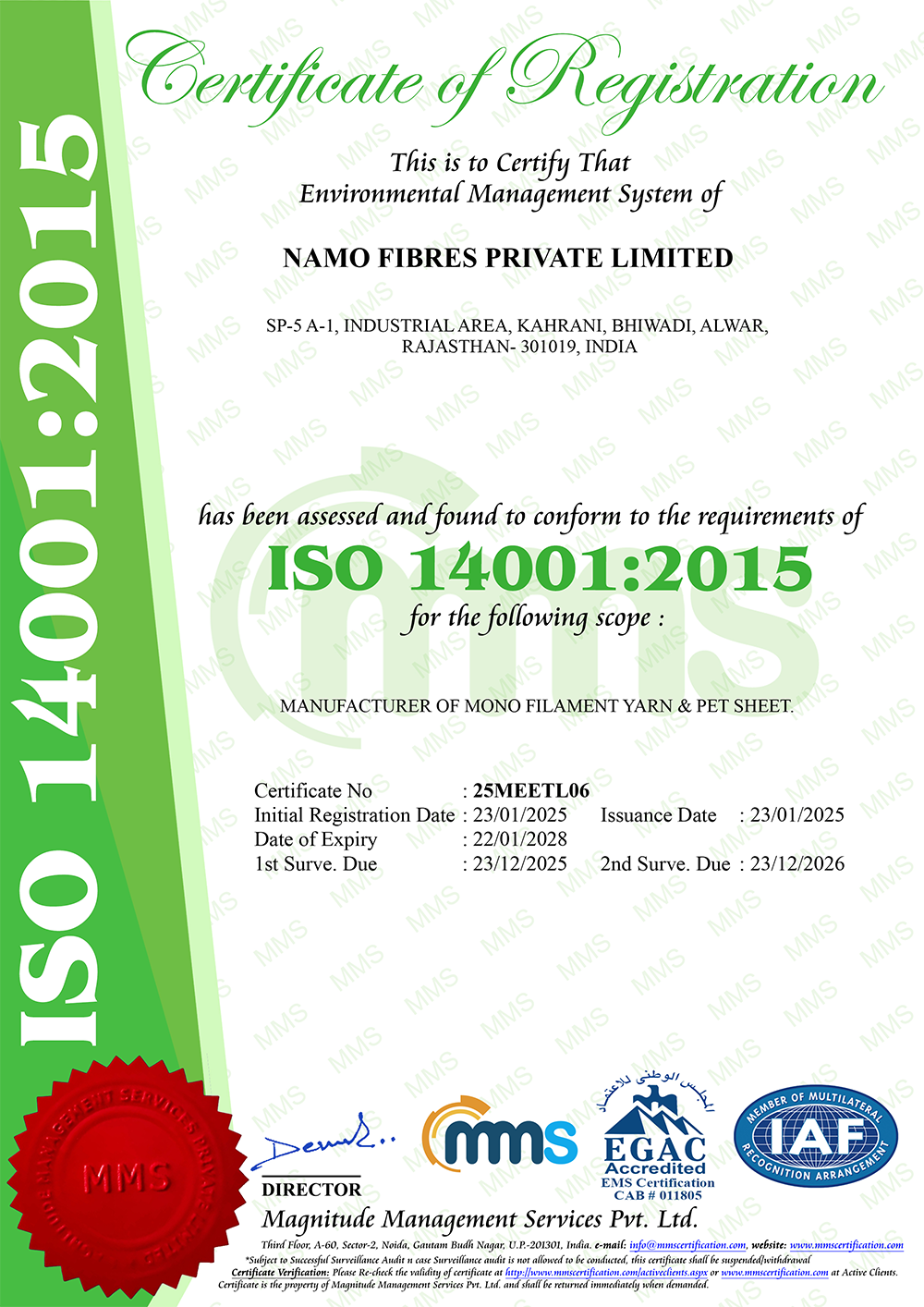 Quality Management System ISO 14001 2015